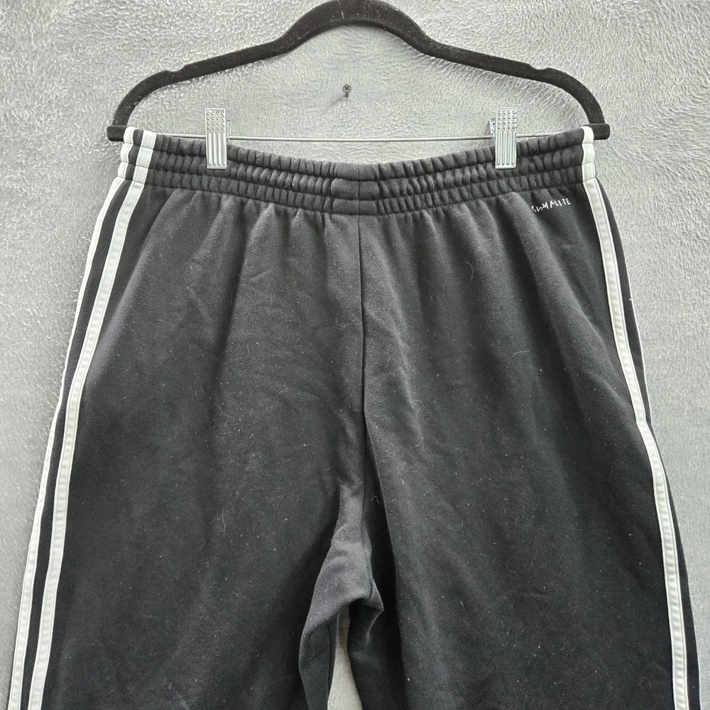 Adidas Men Activewear Pants L‎ Black Sweatpants Gorpcore Logo Stripe 27